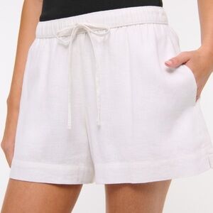Abercrombie Mid Rise Linen-Blend Pull-On Short, S